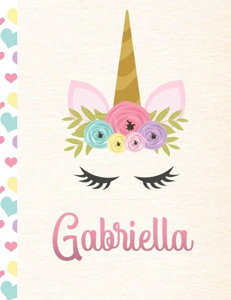 Gabriella: Personalized Unicorn Sketchbook For Girls With Pink Name - 8.5X11 110 Pages. Doodle, Sketch, Create! ürün görseli 1