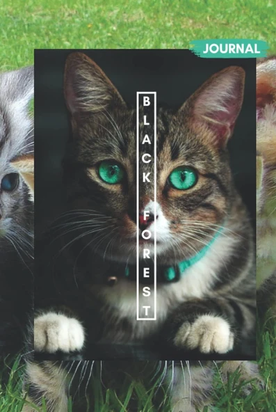 Black Forest Journal: Cat Eye (Coloured With Tore Paper And Leaf Pages) For Animal Lovers (122Pages, 6×9 Inch, Glossy ) ürün görseli 1