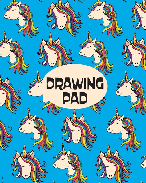 Drawing Pad: 8X10 Unicorn Sketchbook For Children Of All Ages, With 110 Pages Of Bordered Drawing Paper; ürün görseli 1