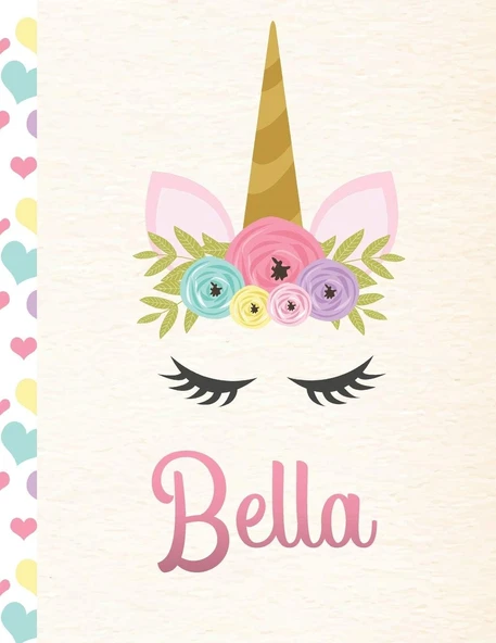 Bella: Personalized Unicorn Sketchbook For Girls With Pink Name - 8.5X11 110 Pages. Doodle, Sketch, Create! ürün görseli 1
