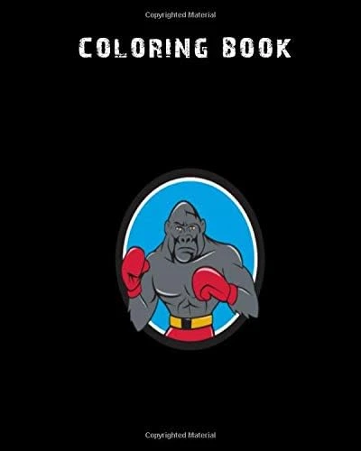 Coloring Book: Gorilla Boxer Boxing Stance Circle Cartoon - 59 Pages - 8 X 10 Inches ürün görseli 1