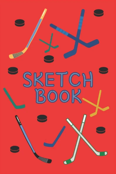 Sketch Book: Colorful Hockey Stick Sketch Pad For Kids, 120 Pages For Drawing, Sketching And Doodling. ürün görseli 1