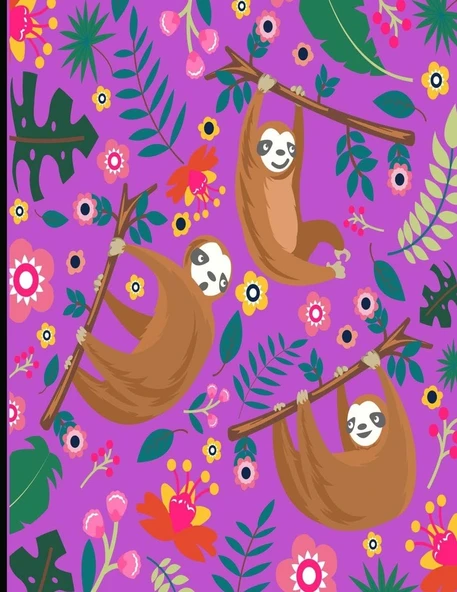 This Is My Super Cute Sloth Sketch Book: Purple Cover Sloth Sketch Book With 110 Pages. Sloth Drawing Pad For Adults & Kids Sketchbook. Draw, Sketch & ... Way Through This Adorable Sloth Sketch Pad ürün görseli 1