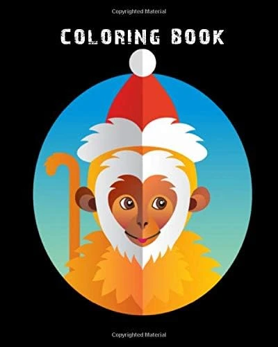 Coloring Book: Monkeys Year Icon 0 - 59 Pages - 8 X 10 Inches ürün görseli 1