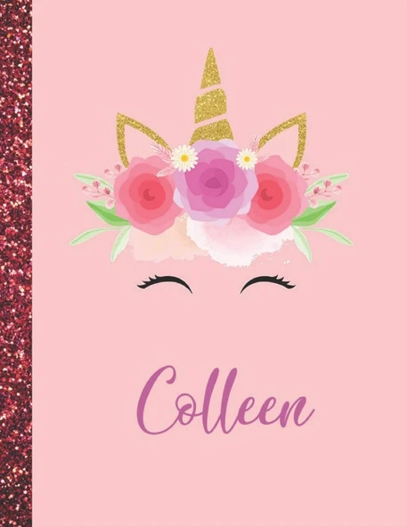 Colleen: Colleen Marble Size Unicorn Sketchbook Personalized White Paper For Girls And Kids To Drawing And Sketching Doodle Taking Note Size 8.5 X 11 ürün görseli 1