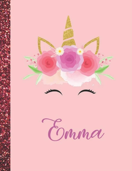 Emma: Emma Marble Size Unicorn Sketchbook Personalized White Paper For Girls And Kids To Drawing And Sketching Doodle Taking Note Size 8.5 X 11 ürün görseli 1