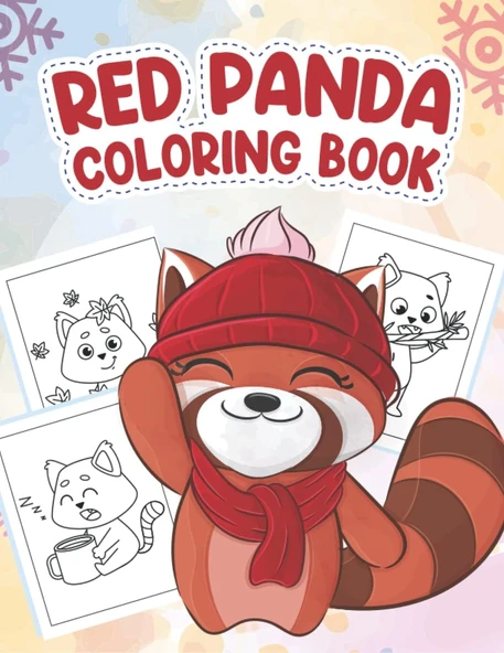 Independently Published Chinese Red Panda Bear Coloring Book For Kids Cute Red Panda Coloring Book ürün görseli 1