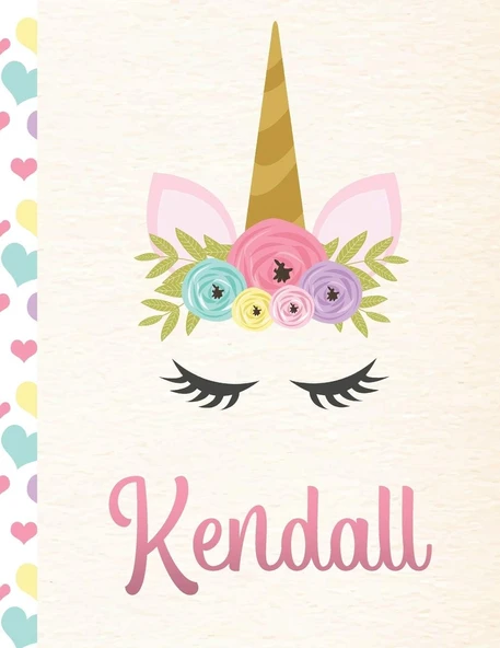 Kendall: Personalized Unicorn Sketchbook For Girls With Pink Name - 8.5X11 110 Pages. Doodle, Sketch, Create! ürün görseli 1