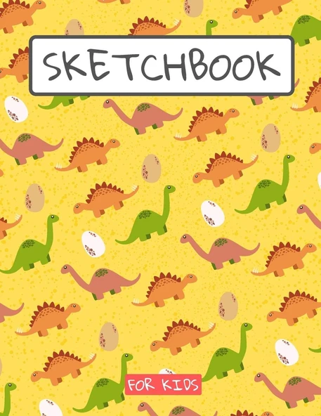 Sketchbook For Kids: Drawing Pad For Kids/Dinosaurs Lovers Childrens Sketch Book/Large Sketch Book Drawing, Writing, Doodling Paper Drawing Pad ürün görseli 1