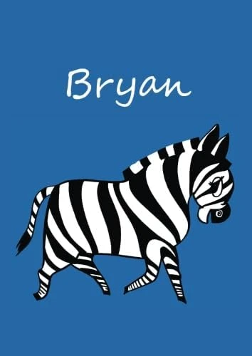 Bryan: Individualisiertes Malbuch / Notizbuch / Tagebuch - Zebra - A4 - Blanko ürün görseli 1