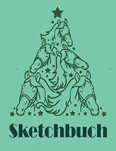 Sketchbuch: Weihnachtsbaum Heft Mit Den Blanko Seiten Für Skizzen Zeichnen Und Malen - Tolles Adventsgeschenk ürün görseli 1