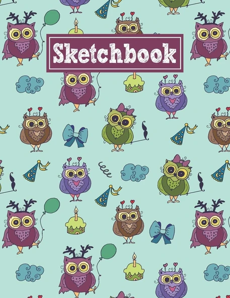 Sketchbook: 8.5 X 11 Notebook For Creative Drawing And Sketching Activities With Owl'S Birthday Themed Cover ürün görseli 1
