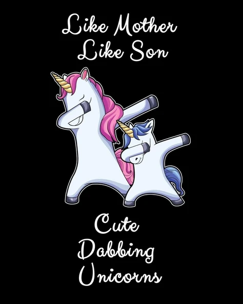 Like Mother Like Son Cute Dabbing Unicorns: Sketchbook And Drawing Pad Unicorn Gift 8X10 150 Pages ürün görseli 1