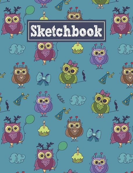 Sketchbook: 8.5 X 11 Notebook For Creative Drawing And Sketching Activities With Owl'S Birthday Themed Cover ürün görseli 1