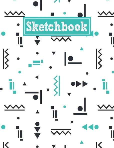 Sketchbook: 8.5 X 11 Notebook For Creative Drawing And Sketching Activities With Geometric Shapes Themed Cover ürün görseli 1
