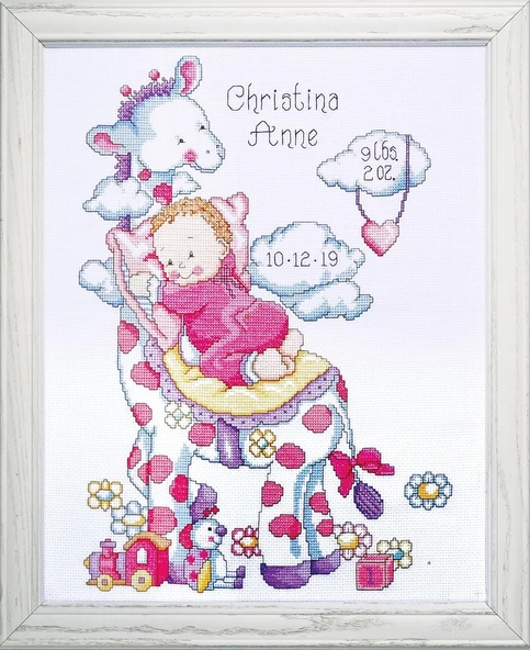 Usa Ürün – Zürafa Birth Kayıt Counted Cross Stitch Kit-11 X14 14 Count ürün görseli 1