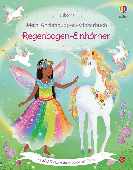Mein Anziehpuppen-Stickerbuch: Regenbogen-Einhörner: Stickerheft Mit Über 330 Anzieh-Stickern, Davon Viele Mit Glitzer – Stickervergnügen Ab 5 Jahren ürün görseli 1