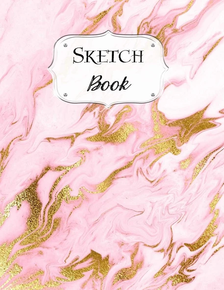 Sketch Book: Marble | Sketchbook | Scetchpad For Drawing Or Doodling | Notebook Pad For Creative Artists | #5 | Pink Gold ürün görseli 1