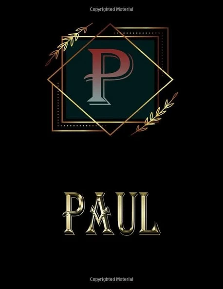 Paul: Personalized Name Sketchbook.Monogram Initial Letter P Journal. Paul Cute Sketchbook On Black Cover , Blank Paper 8.5 X 11 ,Great For Drawing, Sketching, Crayon Coloring And Colored Pencil ürün görseli 1
