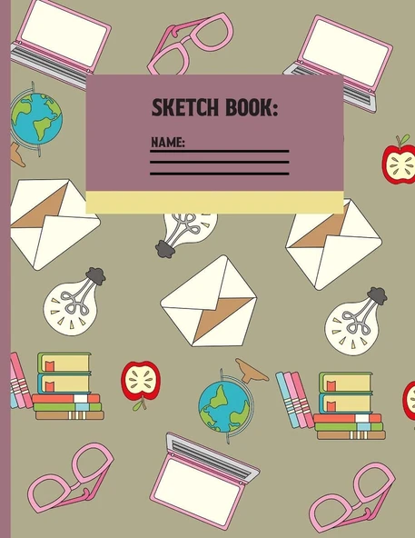 Sketchbook: Library Back To School Sketch Paper To Draw And Sketch In For Students 120 Pages (8.5 X 11 Inch). ürün görseli 1