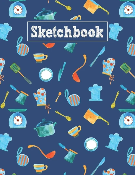 Sketchbook: 8.5 X 11 Notebook For Creative Drawing And Sketching Activities With Watercolor Tools Themed Cover ürün görseli 1