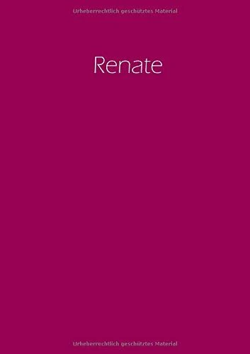 Renate - Notizbuch / Tagebuch / Namensbuch: A4 - Blanko - Himbeere ürün görseli 1