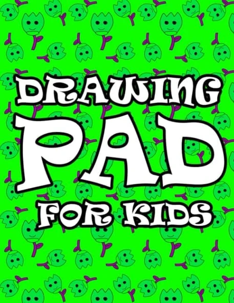 Drawing Pad For Kids: Blank Paper Sketch Book For Drawing Practice 110 Pages, 8.5" X 11" Sketchbook For Kids,Boys,Girls,Teens (Flower Cover V.2) ürün görseli 1