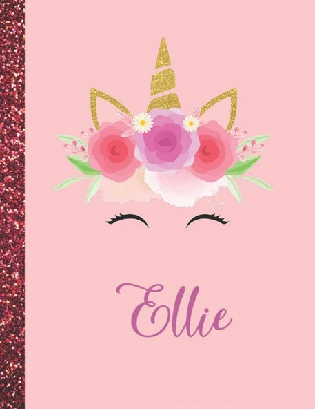 Ellie: Ellie Marble Size Unicorn Sketchbook Personalized White Paper For Girls And Kids To Drawing And Sketching Doodle Taking Note Size 8.5 X 11 ürün görseli 1
