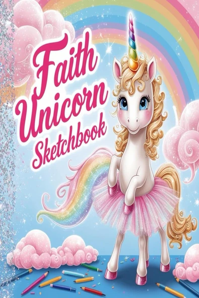 Faith:Personalized Unicorn Sketchbook For Girls With Pink Name: Faith:Personalized Unicorn Sketchbook For Girls With Pink Name Doodle, Sketch, Create! ürün görseli 1