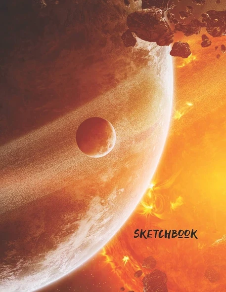 Sketchbook: Sketch Book Drawing Pad Space Theme Cover For Astronomy Enthusiasts ürün görseli 1