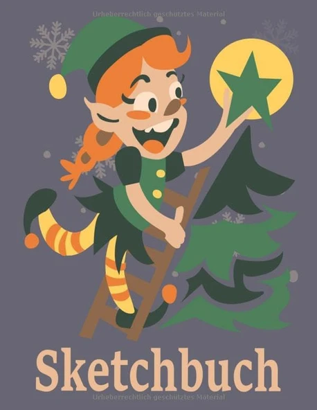 Sketchbuch: Elf Heft Mit Den Blanko Seiten Für Skizzen Zeichnen Und Malen - Tolles Advent Geschenk ürün görseli 1