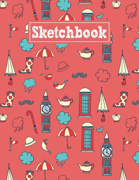Sketchbook: 8.5 X 11 Notebook For Creative Drawing And Sketching Activities With Great Britain Themed Cover ürün görseli 1