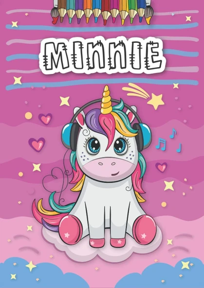 Independently Published Minnie: Personalized Coloring Book For Minnie | Theme: Unicorn | Birthday Gift For Girl, Daughter ... | Ages: 4-8 | 25 Unicorn Designs With Name Minnie, Large Size A4 (Ca. 8.5 ürün görseli 1