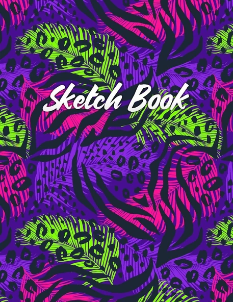 Sketch Book: Notebook For Drawing, Writing, Painting, Sketching And Doodling, A Large 8.5" X 11" Sketchbook For Kids And Adults To Unleash Creativity, Exclusive Abstract Colorful Nature Cover ürün görseli 1