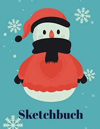 Sketchbuch: Schneemann Heft Mit Den Blanko Seiten Für Skizzen Zeichnen Und Malen - Tolles Adventsgeschenk ürün görseli 1