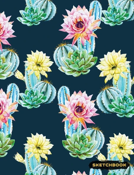 Sketchbook: Cactus Blank Sketch Paper, Creative Artist Drawing Composition Notebook (Cool Cactus Designs) ürün görseli 1