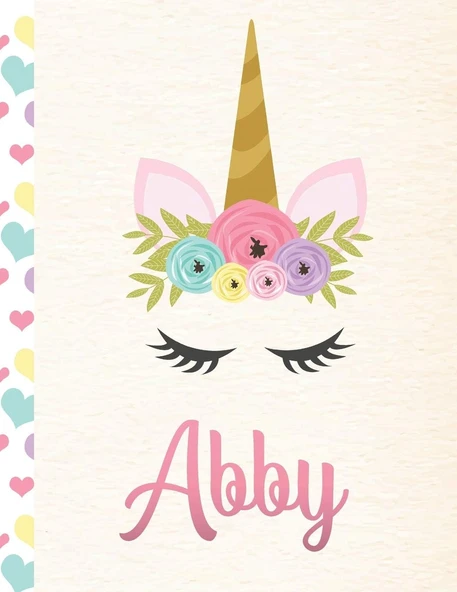 Abby: Personalized Unicorn Sketchbook For Girls With Pink Name - 8.5X11 110 Pages. Doodle, Sketch, Create! ürün görseli 1