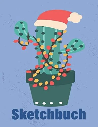 Sketchbuch: Kaktus Heft Mit Den Blanko Seiten Für Skizzen Zeichnen Und Malen - Tolles Adventsgeschenk ürün görseli 1