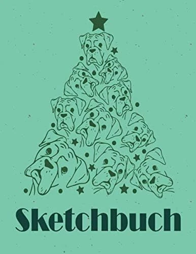 Sketchbuch: Weihnachtsbaum Heft Mit Den Blanko Seiten Für Skizzen Zeichnen Und Malen - Tolles Adventsgeschenk ürün görseli 1