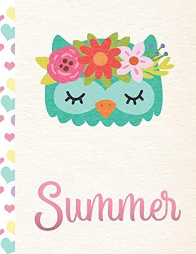 Summer: Personalized Owl Sketchbook For Girls With Pink Name - 8.5X11 110 Pages. Doodle, Draw, Sketch, Create! ürün görseli 1