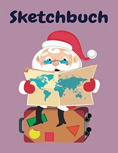 Sketchbuch: Weihnachtsmann Heft Mit Den Blanko Seiten Für Skizzen Zeichnen Und Malen - Tolles Adventsgeschenk ürün görseli 1
