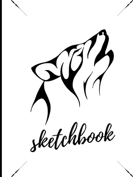 Sketchbook White Page | Animal Sketchbook | Wolf Sketchbook :: The Blank White Paper | 8.5X11 Inc. 120 Pages | For Sketching, ... And More | Ideal Size Blank White Paper. ürün görseli 1