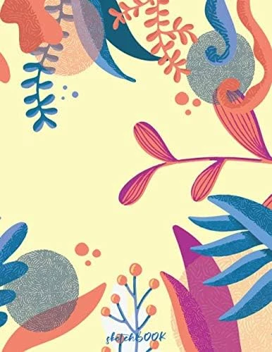 Sketchbook: 8.5’’ X 11’’, 120 Page Blank Paper Sketchbook | Journal For Writing, Drawing, Diary, Travel, Sketches, Records, Study, Notes, Scrapbook | Matte Cover | Leaves Pattern ürün görseli 1