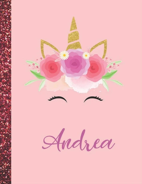 Andrea: Andrea Marble Size Unicorn Sketchbook Personalized White Paper For Girls And Kids To Drawing And Sketching Doodle Taking Note Size 8.5 X 11 ürün görseli 1
