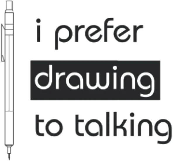 I Prefer Drawing To Talking: Sketchbook, 120 Pages With Grid Graph Paper, Great For Architects, Designers, Artists And Engineers, White Cover ürün görseli 1