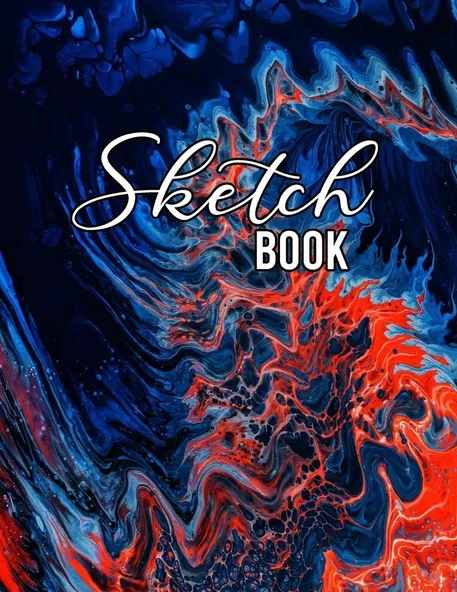 Sketch Book: Large Notebook For Drawing, Sketching, Painting, Writing Or Doodling, 110 Pages, 8.5"X11",Abstract Colors Cover (Vol.5) ürün görseli 1