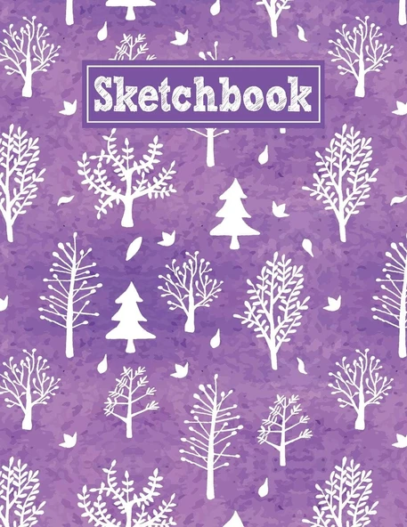 Sketchbook: 8.5 X 11 Notebook For Creative Drawing And Sketching Activities With Watercolor Trees Themed Cover ürün görseli 1