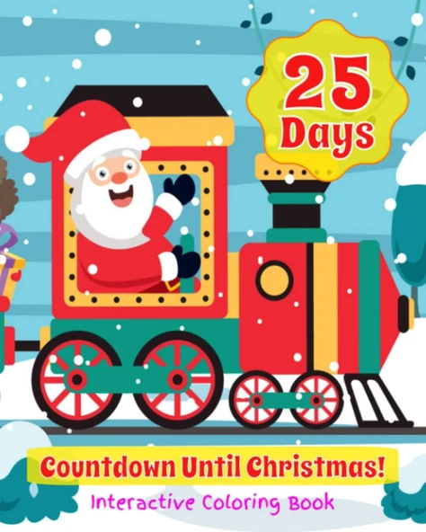 Independently Published 25 Days Countdown Until Christmas Interactive Coloring Book: Large 8”X10” Fun Advent Calendar ürün görseli 1