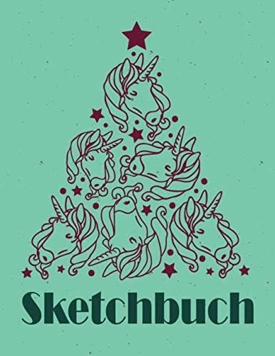 Sketchbuch: Weihnachtsbaum Heft Mit Den Blanko Seiten Für Skizzen Zeichnen Und Malen - Tolles Adventsgeschenk ürün görseli 1