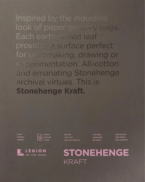 Stonehenge%100 Pamuk Orta Ağırlık Pedi, Kraft, 250Gsm, Kuru Ortam Için 15 Yaprak (11X14) ürün görseli 1